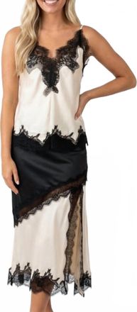 Beulah Noir Kiss Lace Cami Top In Cream