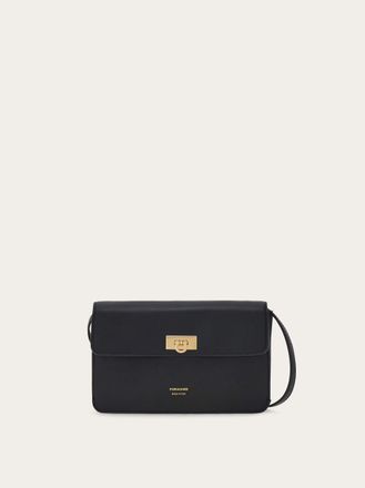 Ferragamo Women Flat Gancini minibag Black