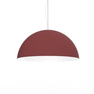 Lumicom Cassis Sospensione, 1XE27, max 42W, metallo, rosso cowhide/bianco, D60cm - Lumicom