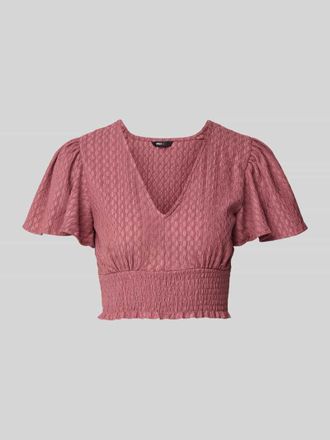 Only Regular Fit Crop Top mit Strukturmuster Modell HANNAH in Rostrot, Gr&ouml;&szlig;e XL