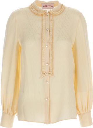 Valentino Garavani Beige Silk Womens Blouse