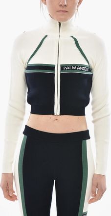 Palm Angels Maglia Mock Neck CB RACING con Zip Frontale Palm Angels