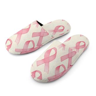 Generic Breast Cancer Pinkribbons Mens House Slippers Slip Indoor Slipper On Shoes Warm Outdoor