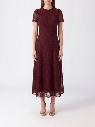 Rotate A-Line Mesh Midi Dress with Full Skirt and Short Sleeves