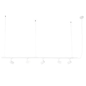 QAZQA Sistema moderno de riel colgante blanco con 5 foco