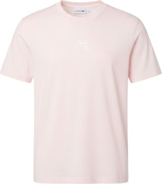 Lacoste Katoenen uniseks T-shirt met opdruk Jersey (Roze)