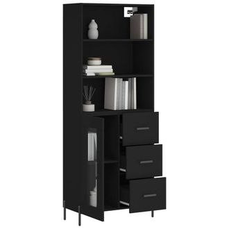 Berkfield Home Highboard Black 69.5x34x180 cm Engineered Wood