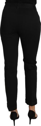 Dolce & Gabbana Black Dress Cropped Straight Straight Womens Pants