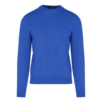 Bomboogie Merino Wol Trui met Ronde Hals - Heren - Truien - Blauw - Maat: S Wol