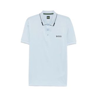 HUGO BOSS Hugo, Polo Shirts, male, Blue, Size: 3XL Logo Print Polo