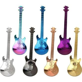 OEM Juego De Siete Cucharillas De Acero Inoxidable Con Forma De Guitarra Para Postres Y Yogur, Un Accesorio De Mesa Para T&eacute; Y Caf&eacute; - Crezuo