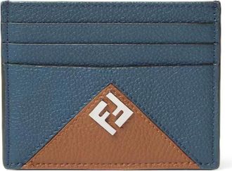 Fendi Lui Kaarthouder - Heren - Portefeuilles - Blauw - ONE Size - Katoen - Accessoires