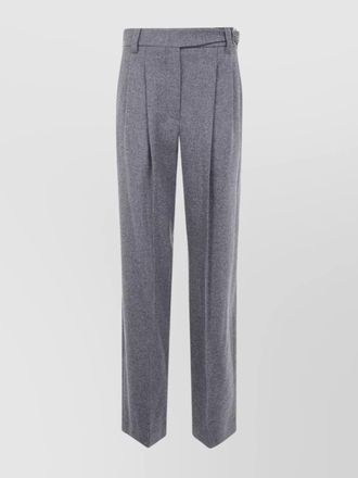 Brunello Cucinelli wool cashmere pleated wide-leg tailored trousers