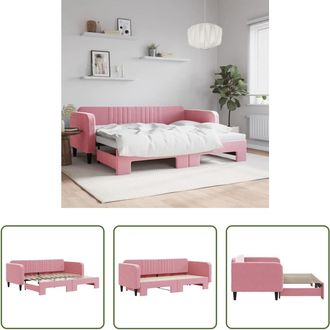 vidaXL Vidaxl Sof&aacute; Cama Nido Terciopelo Rosa 90x200 Cm