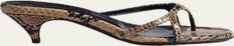 Khaite 35mm Snake-Embossed Leather Slide Sandals