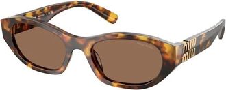 Miu Miu MU A03S Zonnebril - Dames - Zonnebrillen - Bruin - 53 MM - Accessoires