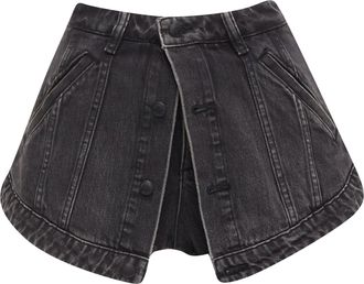 Alexander Wang washed cotton layered skort high waist shorts