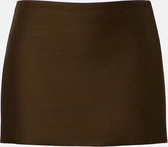 Khaite Jett wool and silk cady miniskirt
