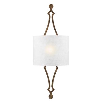 Loops Wall Light Sconce Distressed Gold leaf LED E27 60W Bulb