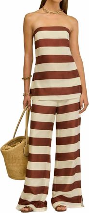 Cult Gaia Rhett Strapless Top In Large Saddle Stripe