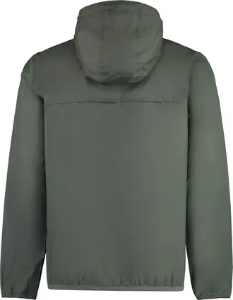 K-Way Mens Claude Hooded Nylon Jacket Green Polyamide Raincoats Coat