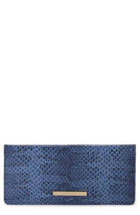 Brahmin Ady Croc Embossed Continental Wallet in Navy at Nordstrom