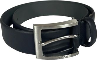 HUGO BOSS Barnabie Leren Riem - unisex - Riemen - Zwart - 110 CM - Leer - Accessoires