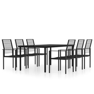 Berkfield Home 7 Piece Garden Dining Set Black