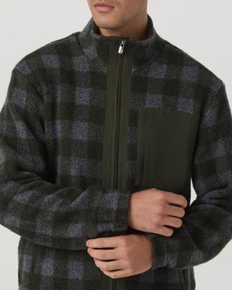 Vuori Clothing Ridge Fleece Jacket | Olive Plaid | Medium