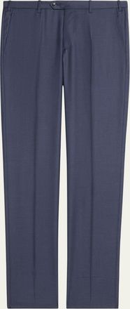 Giorgio Armani Mens Flat-Front Wool Trousers