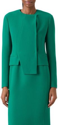 Akris Hemilio Polygon Virgin Wool Crepe Jacket in Tourmaline at Nordstrom, Size 12