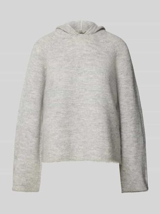 Gina Tricot Hoodie mit gerippten Abschl&uuml;ssen und Alpaka-Anteil in Hellgrau, Gr&ouml;&szlig;e S
