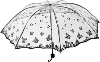 Generic Compact Folding Umbrella with Butterfly Print Lightweight Travel Umbrella for Rain and Sun Portable Small Umbrella Fits Handbag Backpack