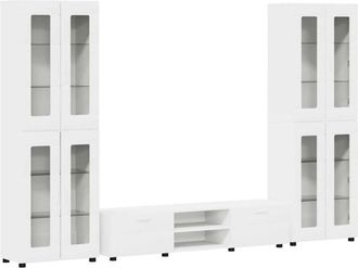 vidaXL TV Cabinet Set with Drawer with Shelf White Engineered Wood vidaXL