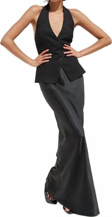 Runaway The Label Elindra Satin Maxi Skirt In Black