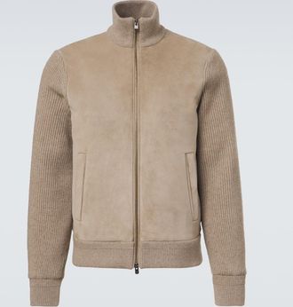 Agnona Bomber in cashmere e suede