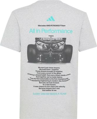 adidas Mercedes AMG Petronas Formula 1 Team T-Shirt Asia Sizing Light Grey Heather Semi Mint Rush HY8000