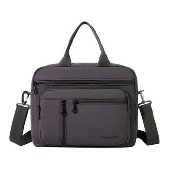 Generic Men Women Nylon Laptop Bag Large Capacity Briefcase for Office College (Grey)