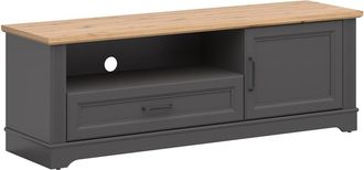 Petits Meubles Mueble TV 1 puerta 1 caj&oacute;n 1 estratificado Gris
