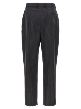 Alexander McQueen Pinstripe Wool Trousers - Charcoal