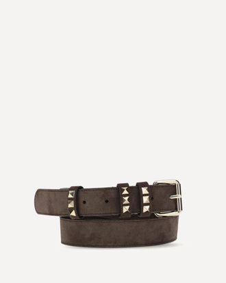 Valentino Garavani Cintura Rockstud in camoscio Woman 75