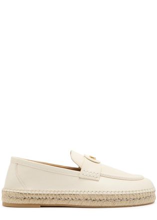 Valentino Garavani Palm Avenue Leather Espadrille Loafers - Cream - 45 (IT45 / UK11)