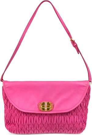 Miu Miu Borsa a spalla in pelle con ruches anni 2010 - Rosa