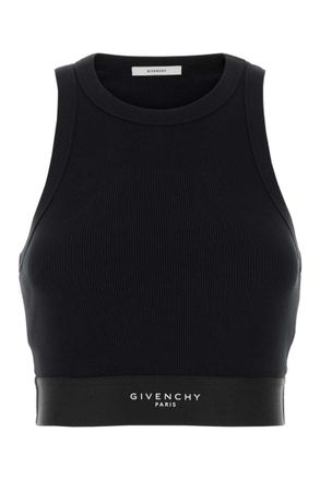Givenchy Black Logo Crew Neck Top