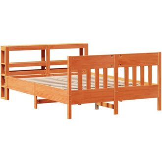 vidaXL Vidaxl - Cama Sin Colch&oacute;n Madera Maciza De Pino Marr&oacute;n Cera 140x190 Cm
