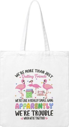 Generic Were More Than Just Quilting Friends Canvas Tote Bag For Sewers & Knitters, Sewing Theme Reusable Grocery Bag, Funny Crafting Gift For Women, Large Ca