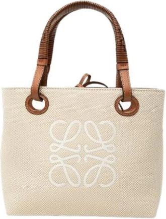 Loewe Pre-owned Canvas Satchel - Dames - Vintage Shopper - Beige - ONE Size - Leer - Vintage