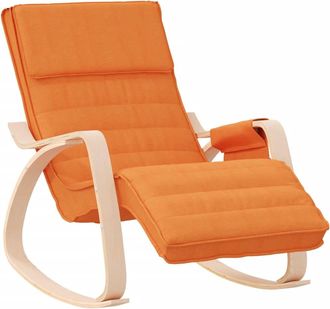 vidaXL Silla Mecedora De Tela Amarillo Oscuro Vidaxl
