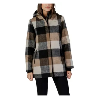 Street One Winter Jackets, female, Multicolor, Size: XS Checked Wool Coat with Hood