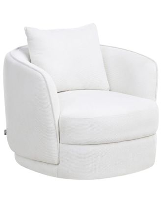 Beliani Sill&oacute;n giratorio tela blanco